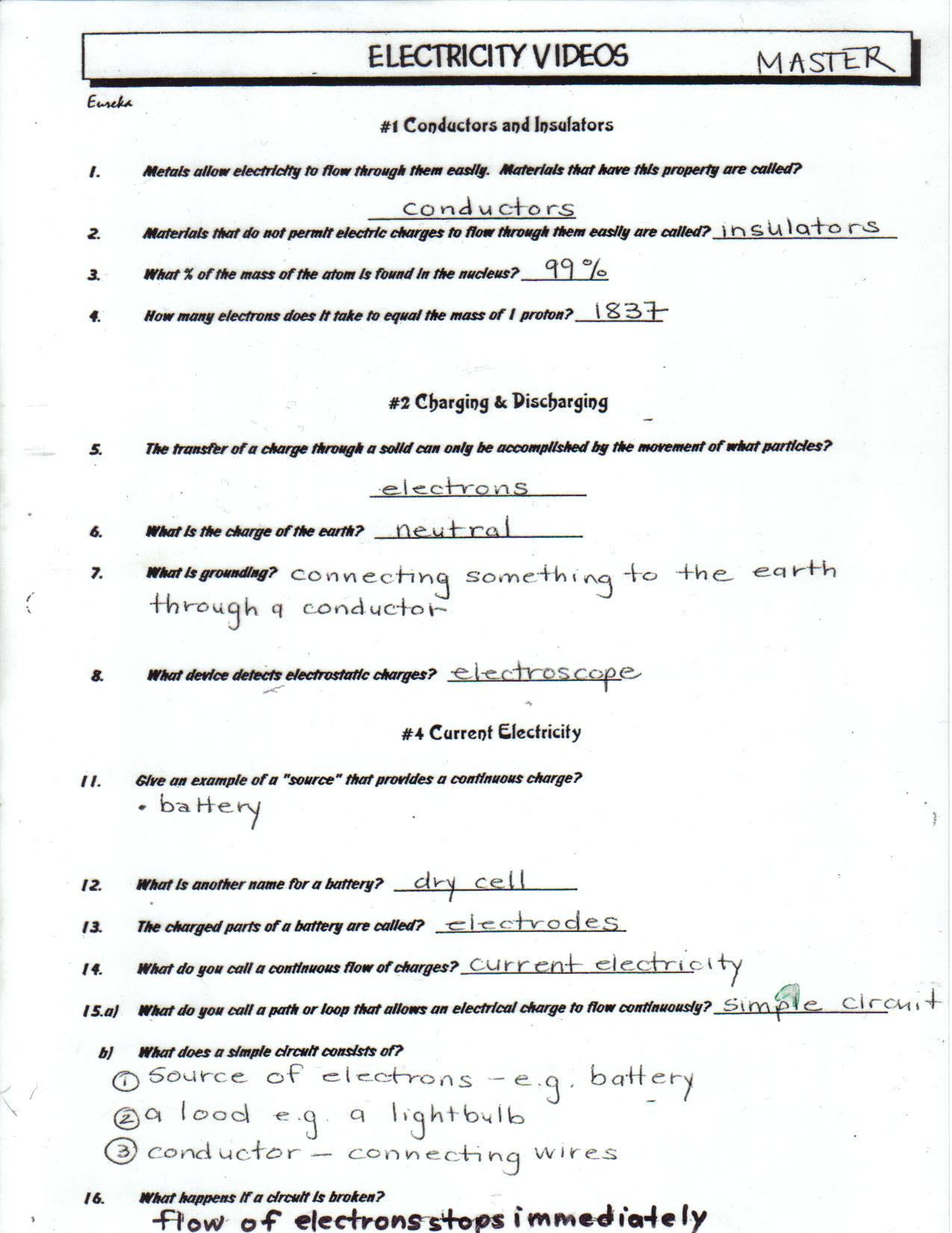 Toxic Science Pertaining To Static Electricity Worksheet Answers